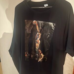 Gildan Black Short Sleeve Basketball Tee The legendary Dr.J. Julius Erving.